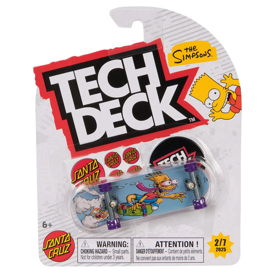 Tech Deck skateboard with The Simpsons and Santa Cruz branding on packaging