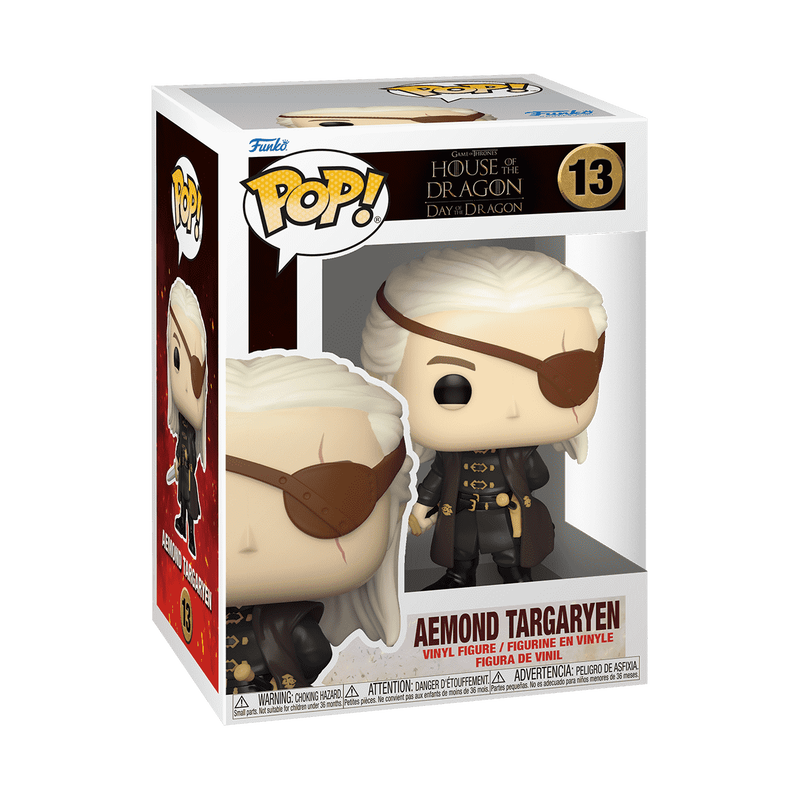 Funko Pop! vinyl figure packaging featuring Aemon Targaryen from House of the Dragon.