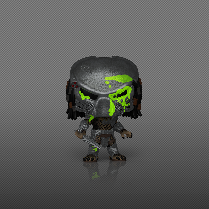 Funko POP Movies Predator Bull Predator glowing figure displayed in dark background