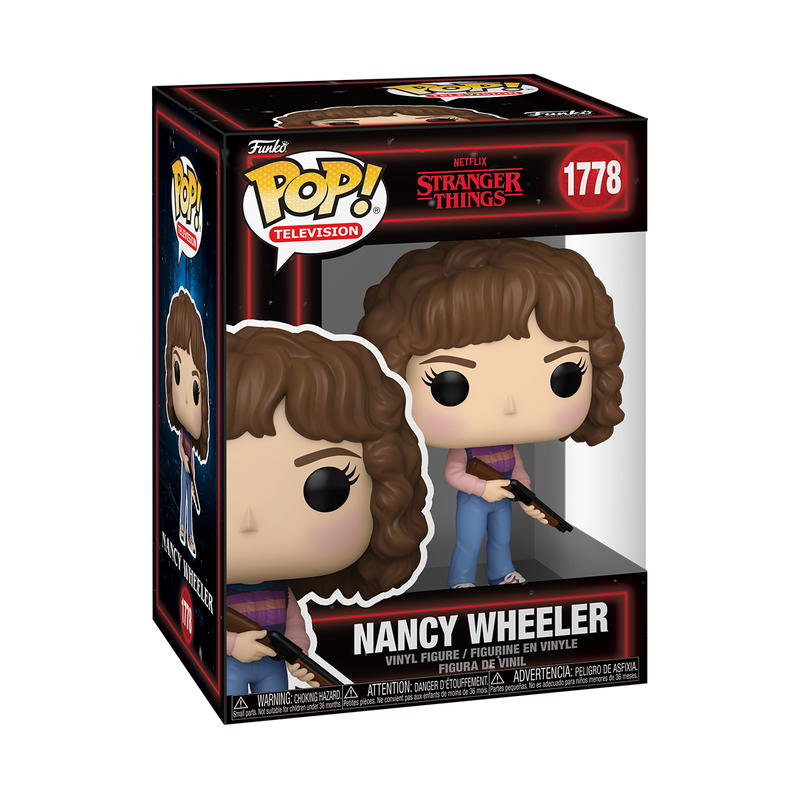 Funko Pop! Stranger Things Nancy Wheeler vinyl figure packaging on a white background