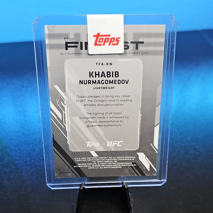 2025 Topps Finest UFC Khabib Nurmagomedov Black Refractor Auto TFA-KN back view