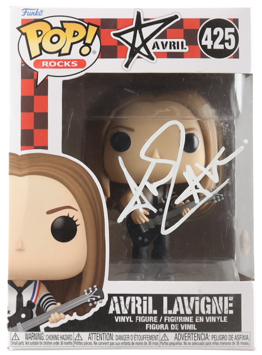 Funko Pop! Rocks Avril Lavigne vinyl figure packaging with autograph