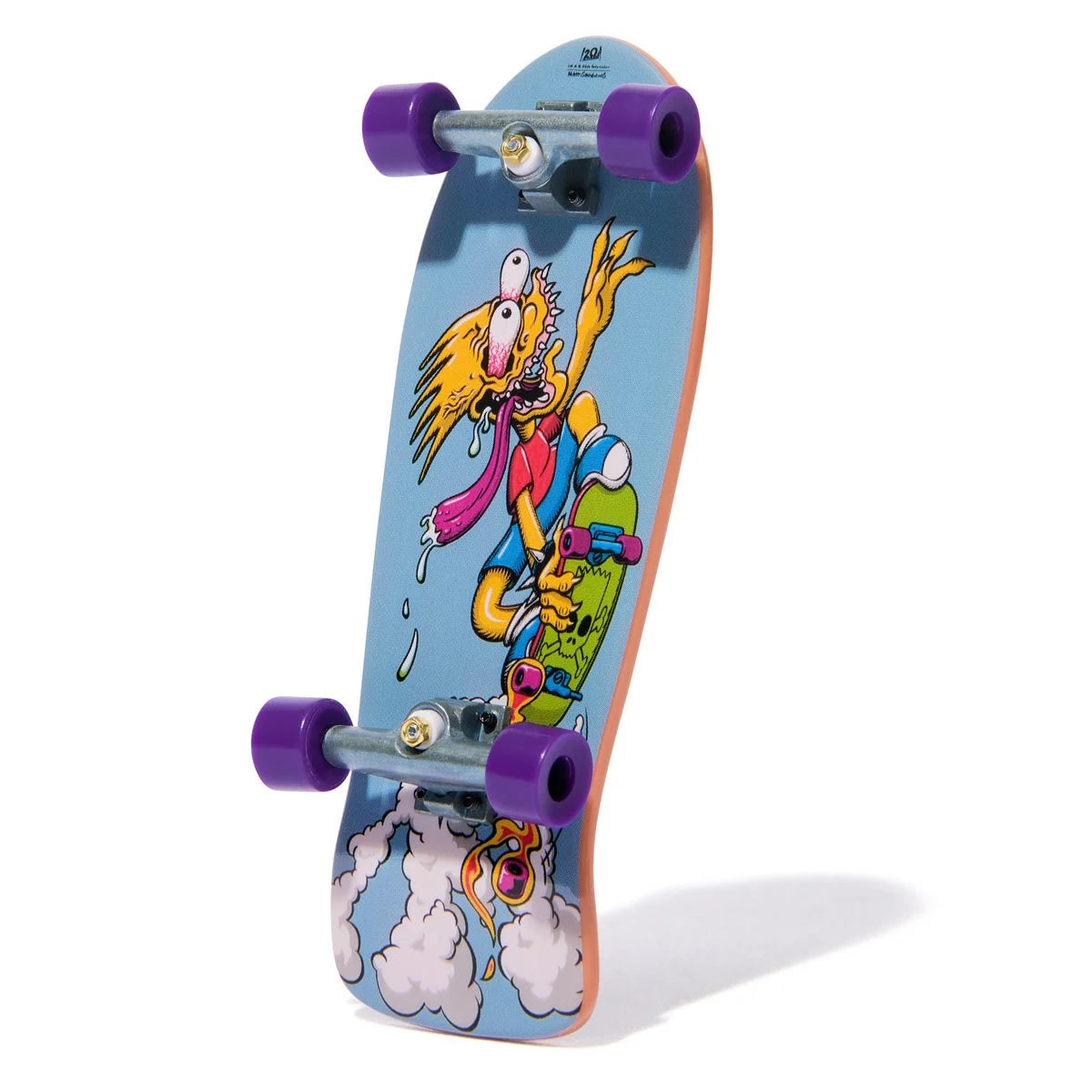 Colorful Tech Dech fingerboard with Bart Simpson design on a white background