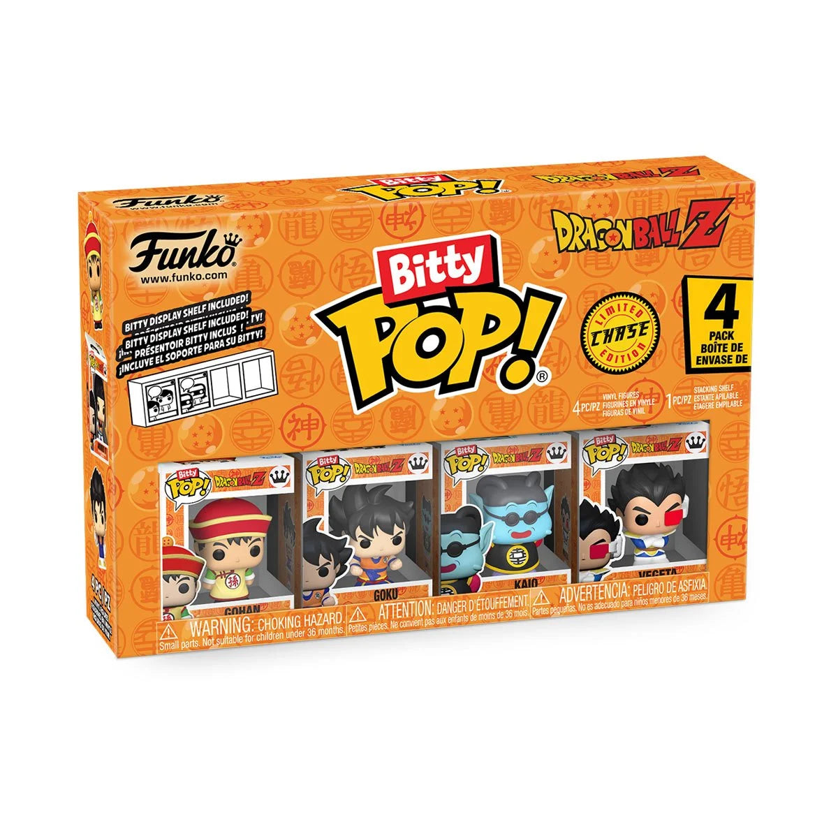 Funko Bitty Pop! Drago Ball Z Orange packaging with four figures inside on an white background