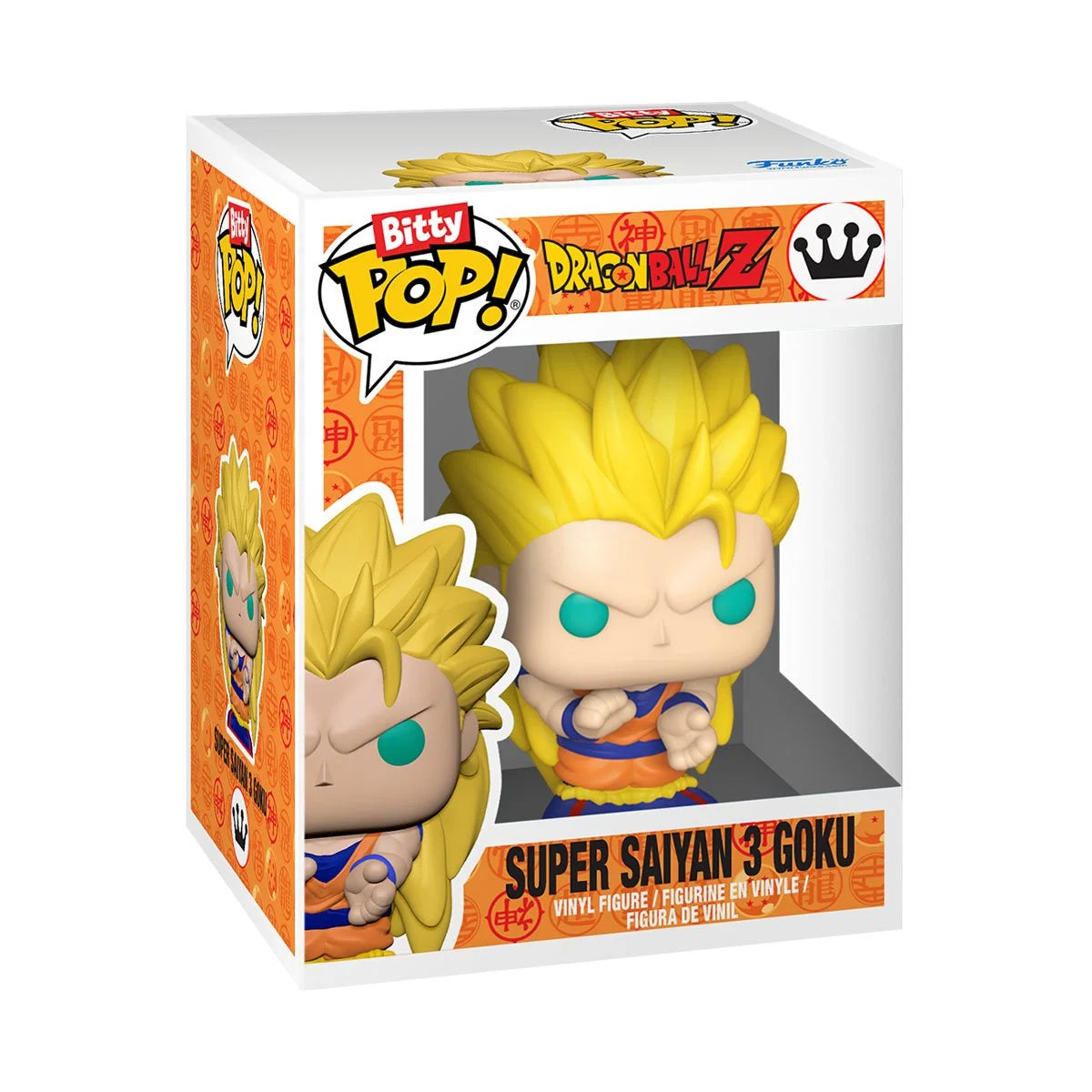Funko Pop! vinyl figure packaging of Super Saiyan 3 Goku from Dragon Ball Z on a white background