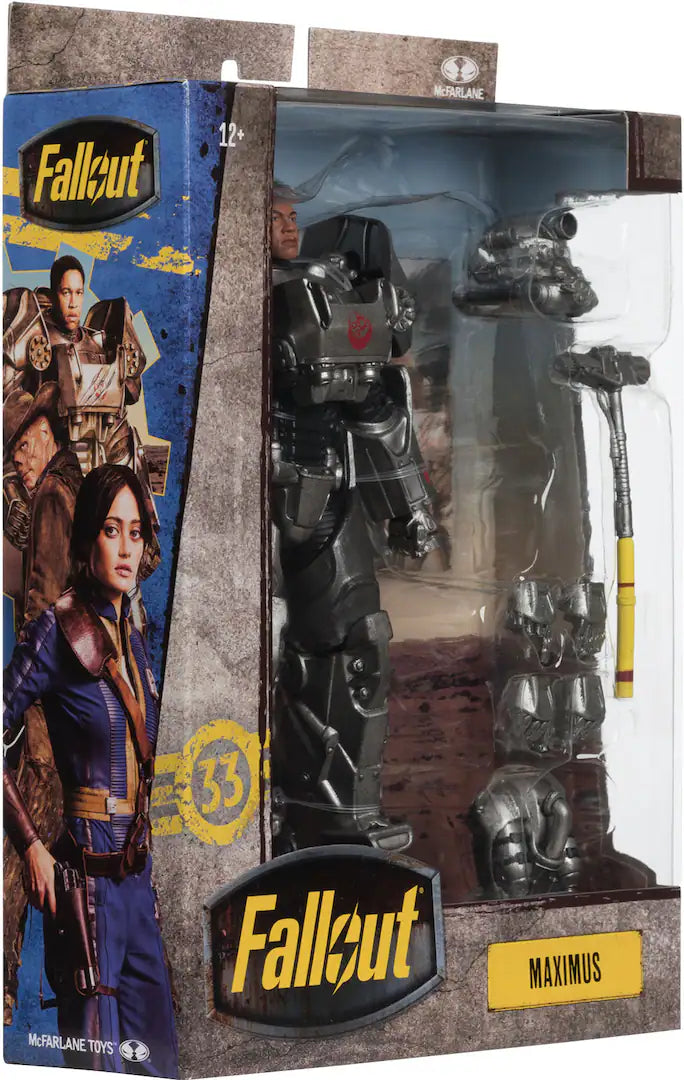 Fallout action figure in packaging with 'Maximus' branding