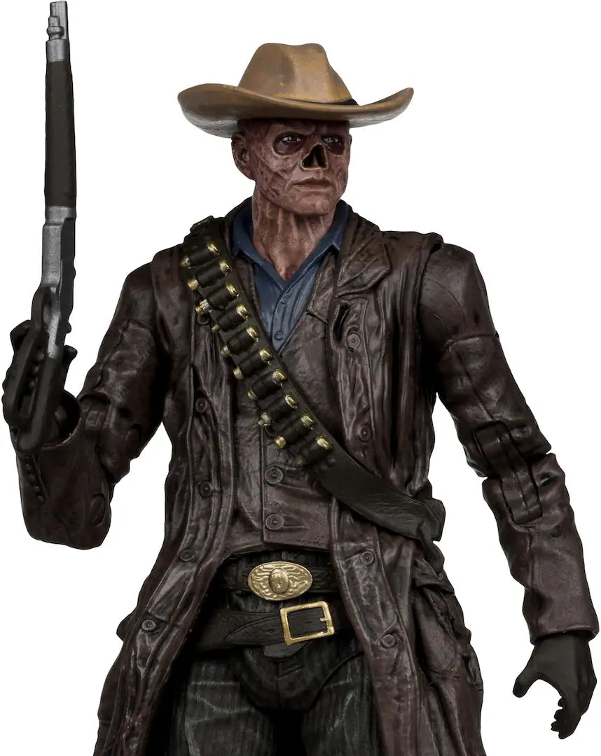 Cowboy figure with a gun and rifle on a white background