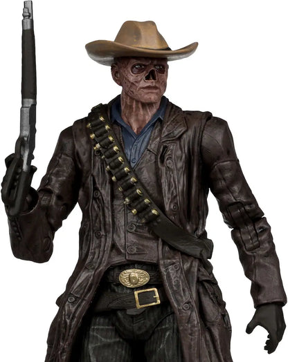 Cowboy figure with a gun and rifle on a white background