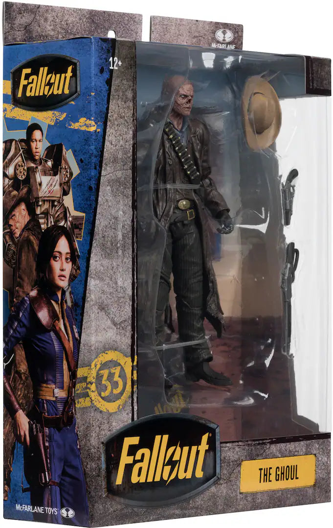 Fallout action figure packaging with character illustration and 'The Ghoul' label.