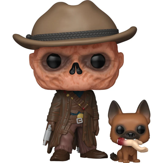 Funko Pop! set featuring The Ghoul in his cowboy outfit with CX404 dog companion from the Fallout TV show