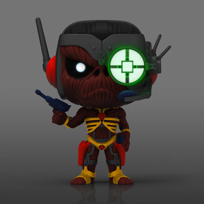 Toy figure with helmet and weapon on a gray background