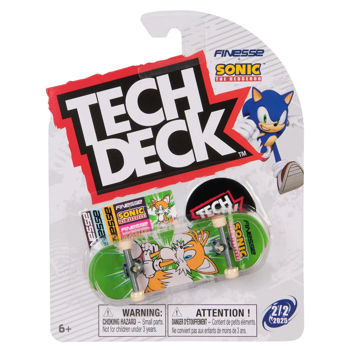 Tech Deck skateboard deck set with Sonic the Hedgehog branding on packaging