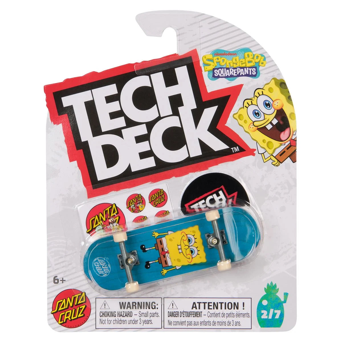 Tech Deck fingerboard with SpongeBob SquarePants design in packaging