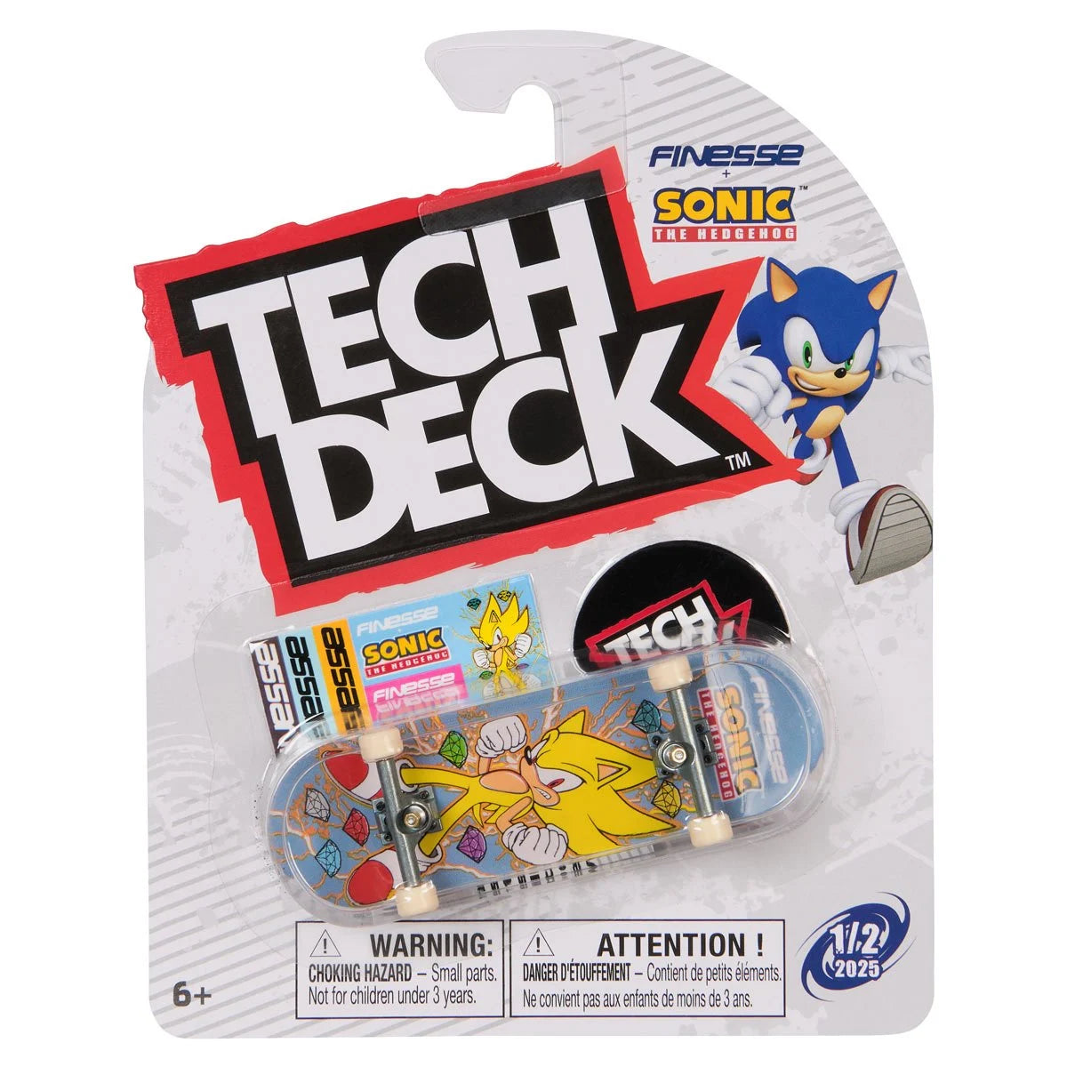 Tech Deck Sonic the Hedgehog fingerboard in packaging with Sonic character