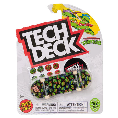 Tech Deck skateboard deck packaging with Teenage Mutant Ninja Turtles design on a white background