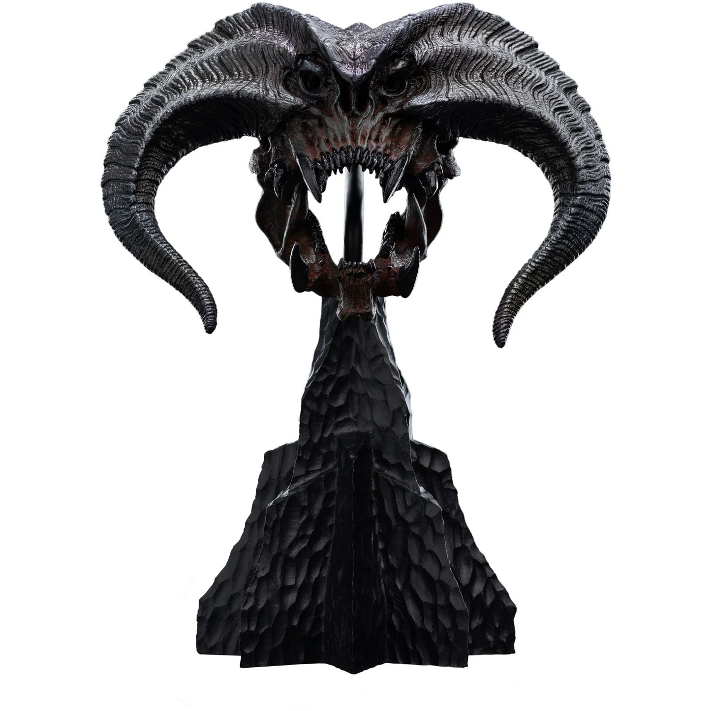 Front view of Skull of a Balrog miniature statue
