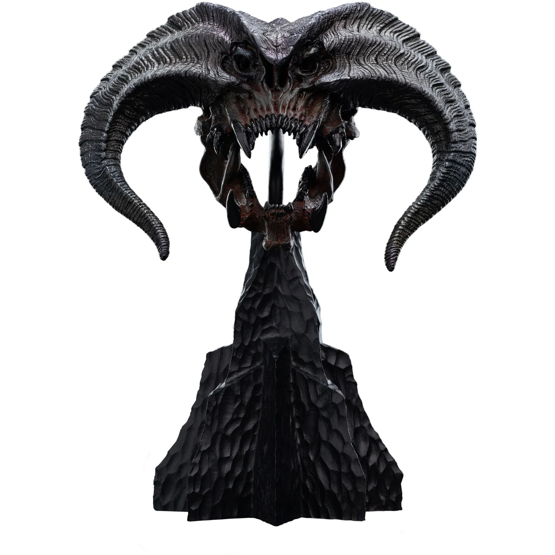 Front view of Skull of a Balrog miniature statue