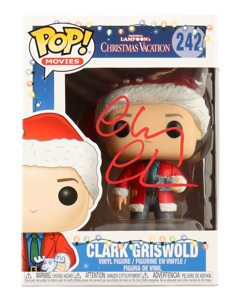 Chevy Chase signed Funko POP Clark Griswold 242 National Lampoon Christmas Vacation with Beckett authentication