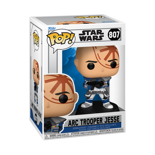 Funko Pop! Star Wars Arc Trooper Jesse figure packaging on a white background