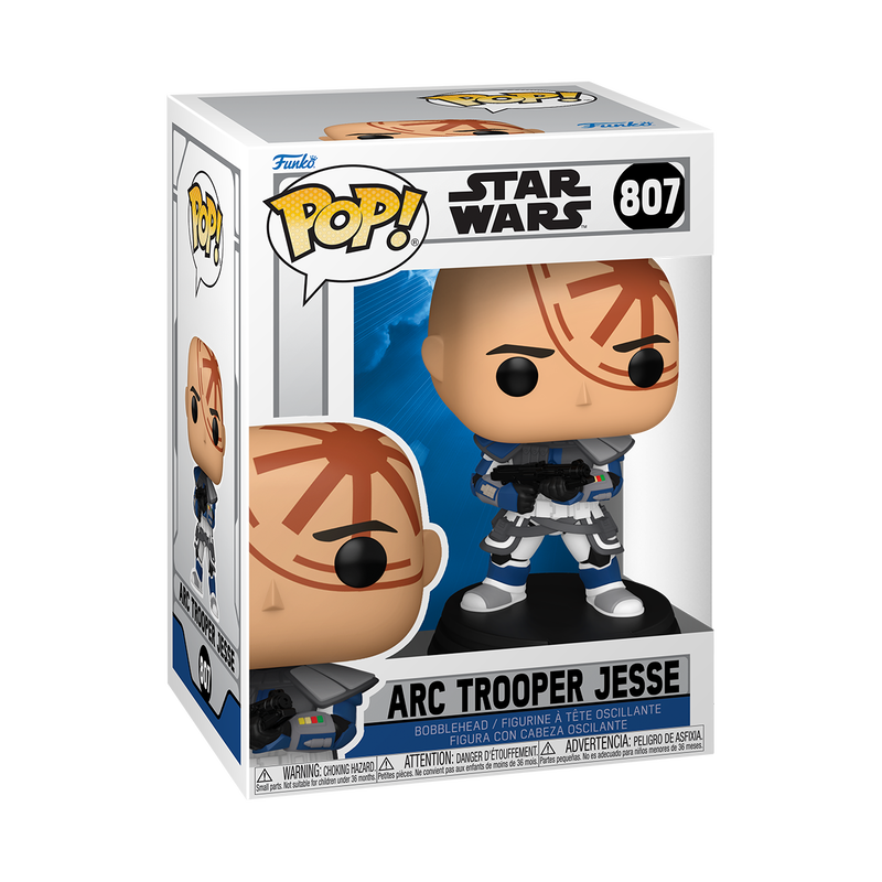 Funko Pop! Star Wars Arc Trooper Jesse figure packaging on a white background