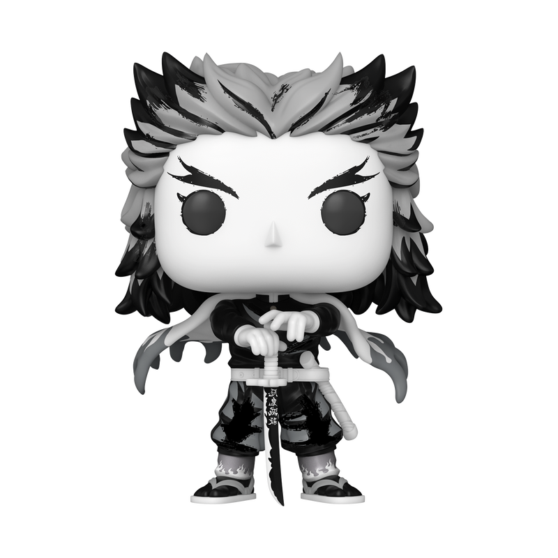 Funko POP! Demon Slayer Kyojuro Rengoku Sumi Deco #2194 black and white sumi-ink art style Flame Hashira front view