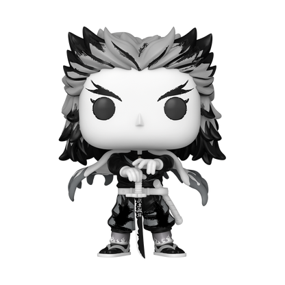 Funko POP! Demon Slayer Kyojuro Rengoku Sumi Deco #2194 black and white sumi-ink art style Flame Hashira front view