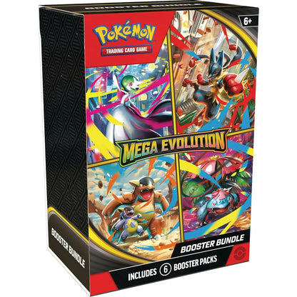 Pokémon Trading Card Game Mega Evolution booster bundle packaging on a white background