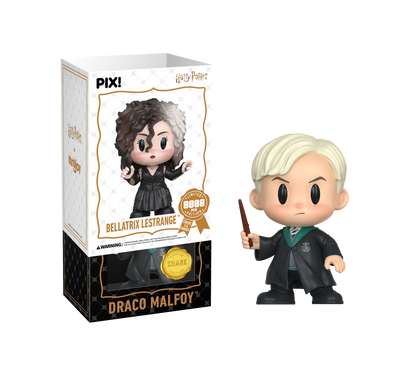 Thrilljoy vinyl figure of Draco Malfoy from Harry Potter with packaging on a white background
