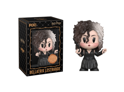 Thrilljoy vinyl figure of Bellatrix Lestrange from Harry Potter with packaging on a white background