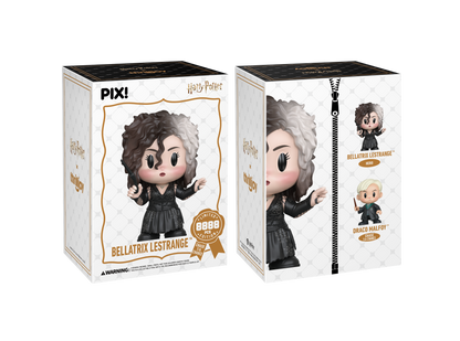 Thrilljoy figurine boxes featuring Bellatrix Lestrange from Harry Potter on a white background.