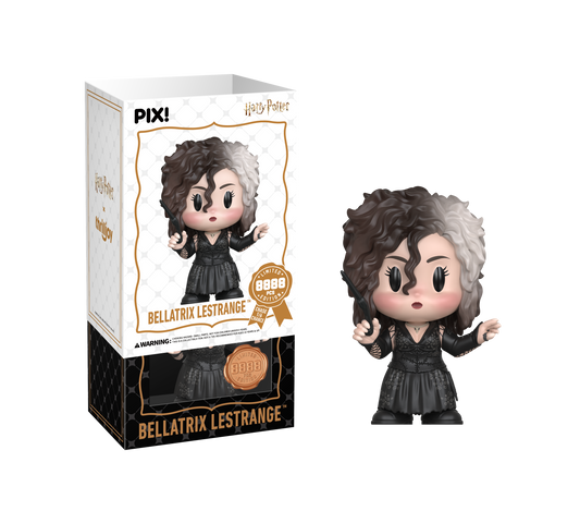 Thrilljoy vinyl figure of Bellatrix Lestrange from Harry Potter with packaging on a white background