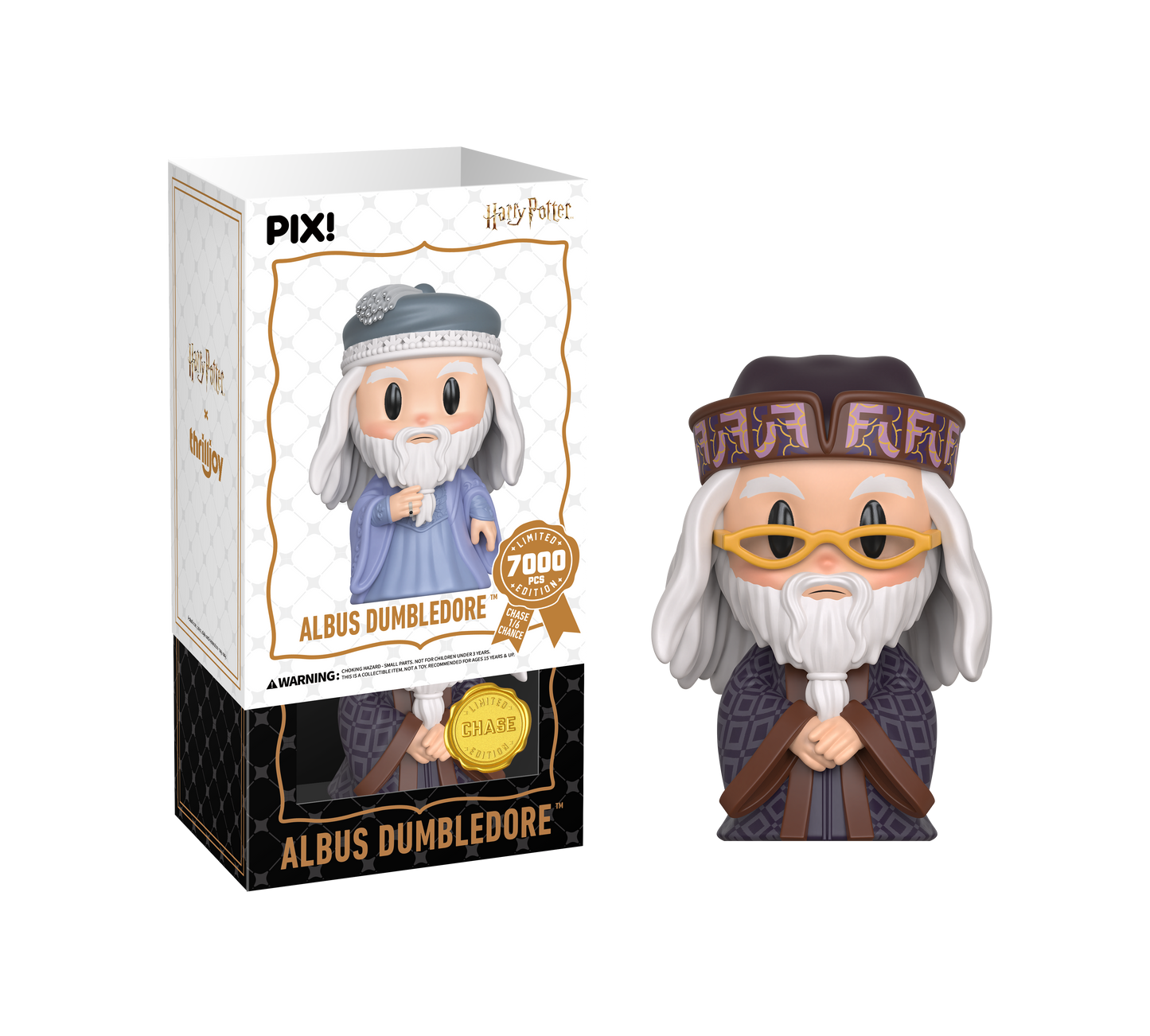 Albus Dumbledore figurine with packaging on a white background