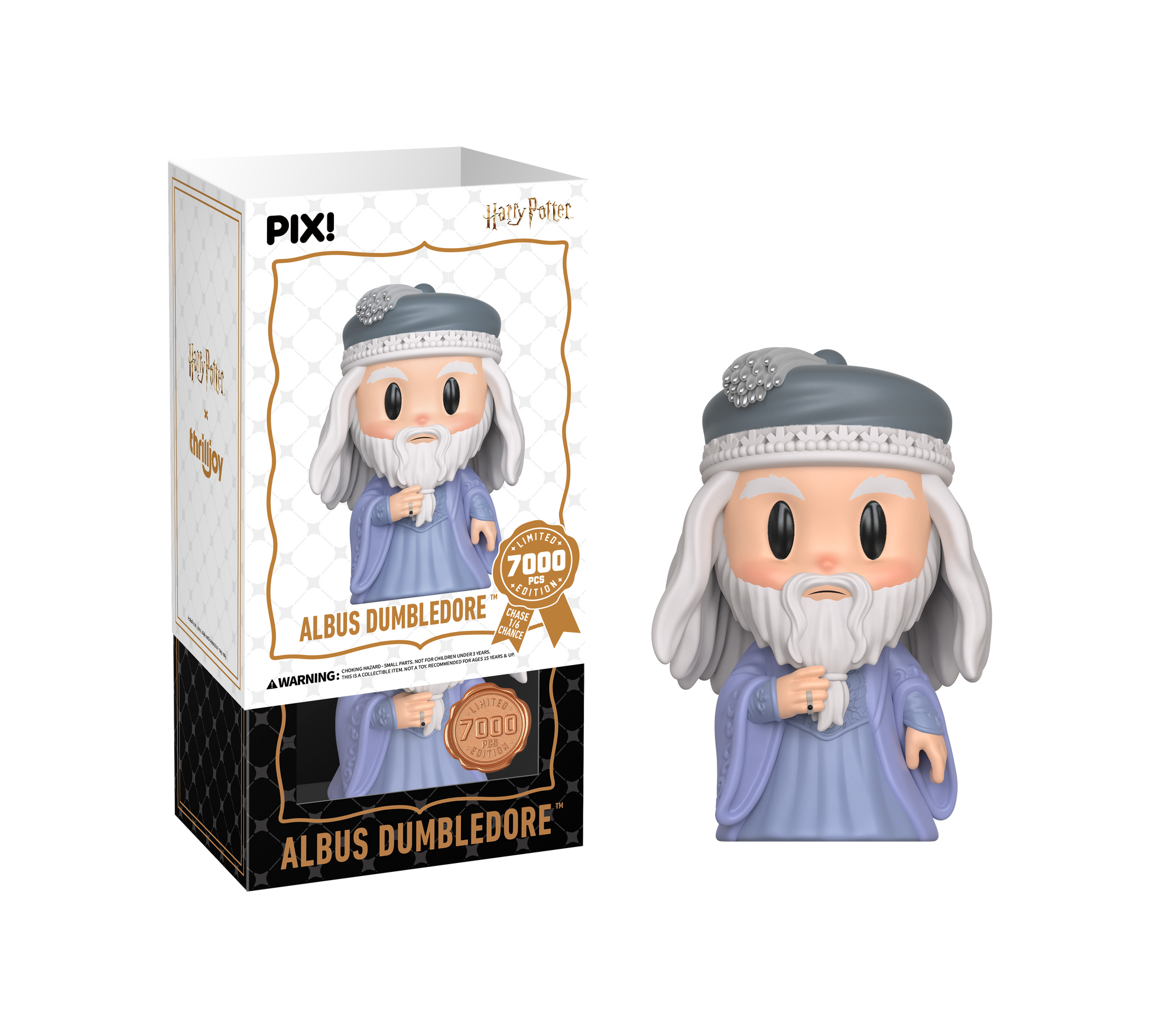 Albus Dumbledore figurine with packaging on a white background
