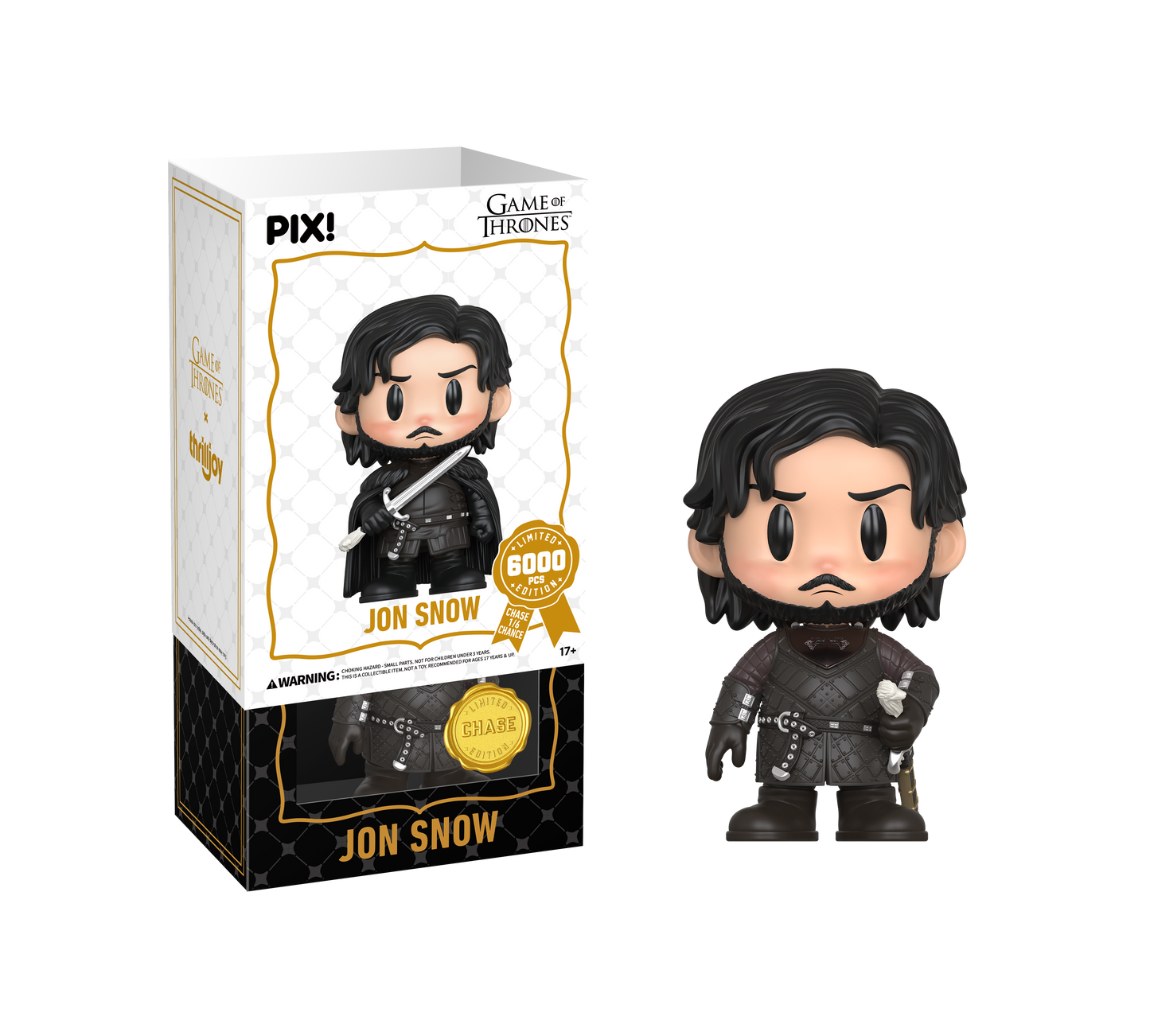 Funko Pop! Jon Snow figure from Game of Thrones with packaging on a white background