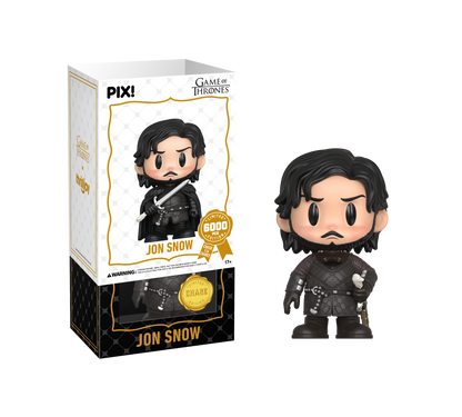 Funko Pop! Jon Snow figure from Game of Thrones with packaging on a white background