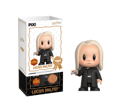 Lucius Malfoy figurine with packaging on a white background
