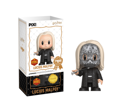 Lucius Malfoy figurine with packaging on a white background