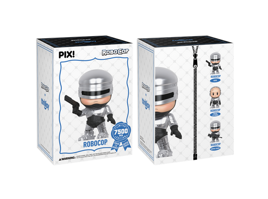 Pixi RoboCop figure packaging on a white background