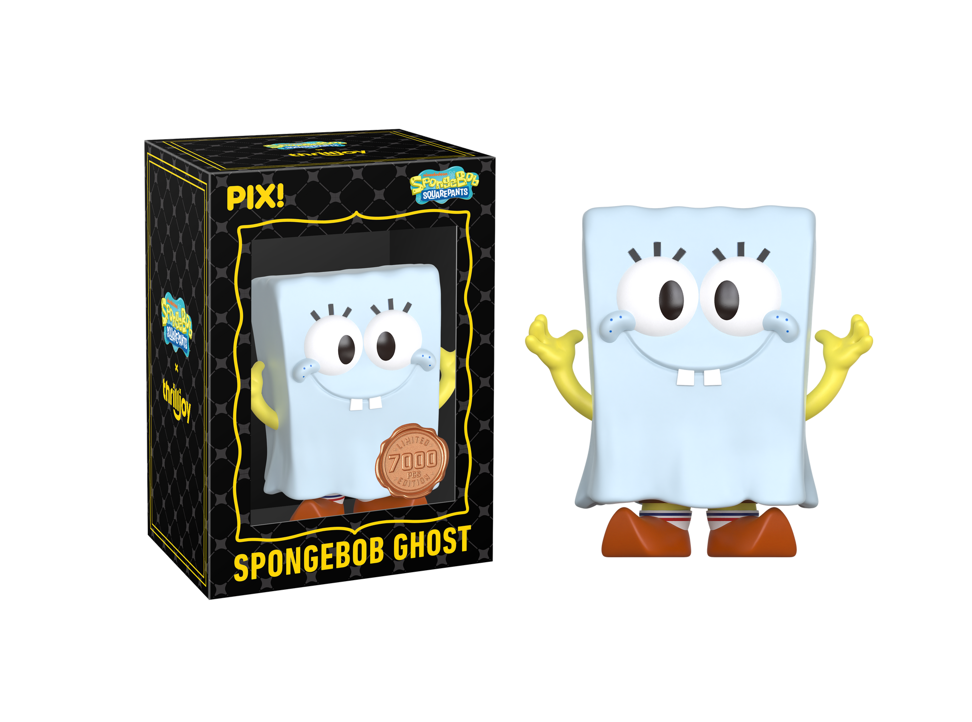 SpongeBob Ghost figure with packaging on a white background