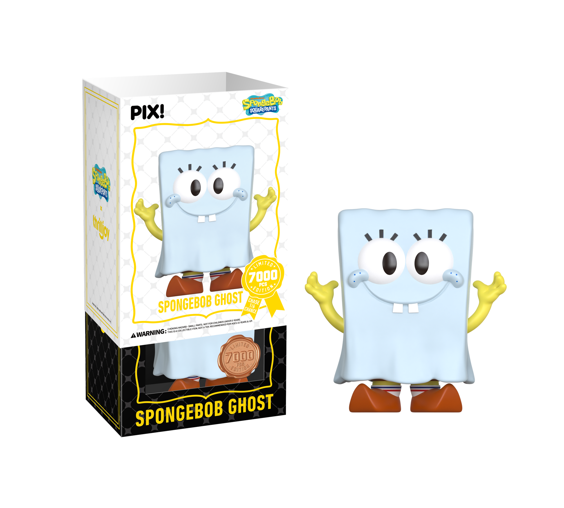 SpongeBob Ghost figurine with packaging on a white background