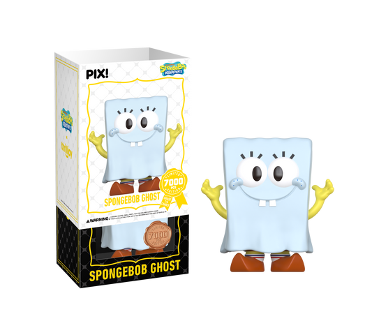 SpongeBob Ghost figurine with packaging on a white background