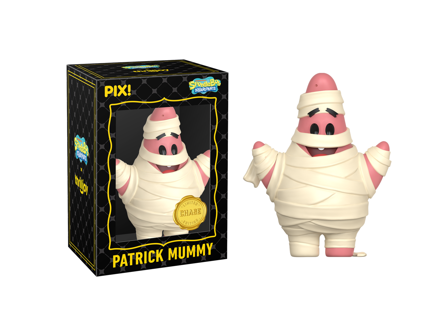 Patrick Mummy figurine with packaging on a white background
