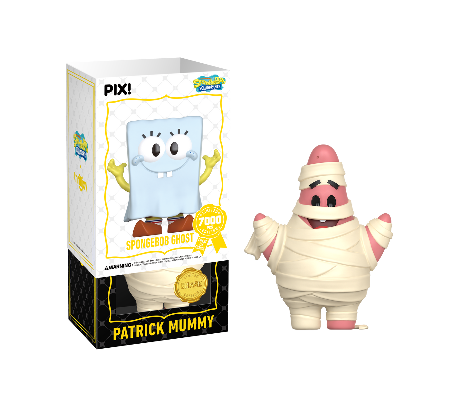 Patrick Mummy toy figure with packaging on a white background