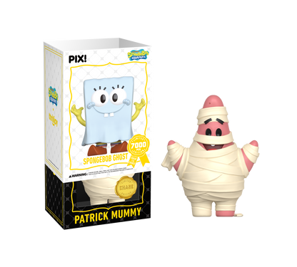 Patrick Mummy toy figure with packaging on a white background