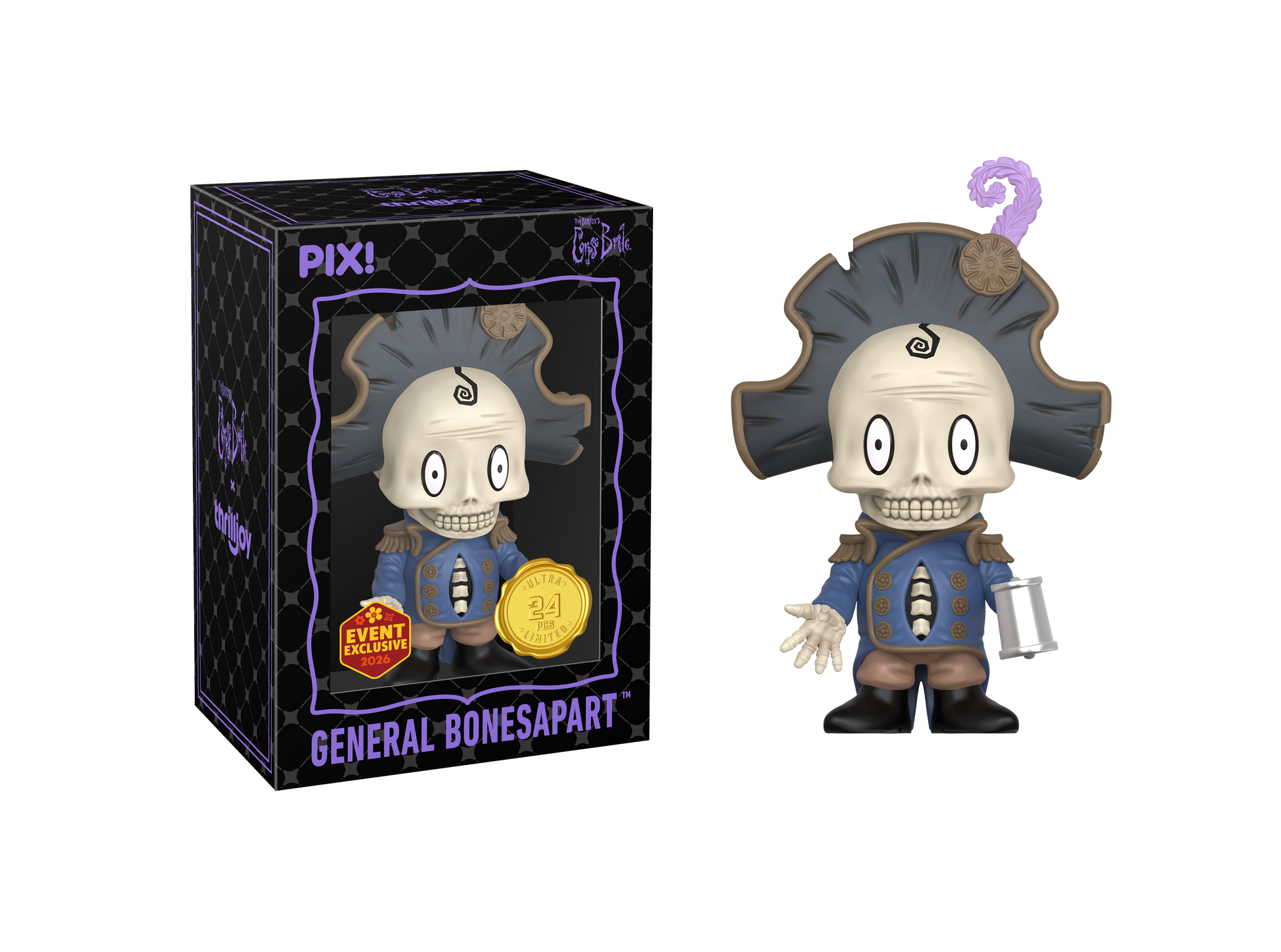 General Bonesapart figurine with packaging on a white background