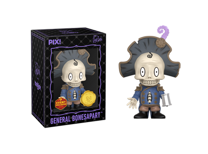 General Bonesapart figurine with packaging on a white background