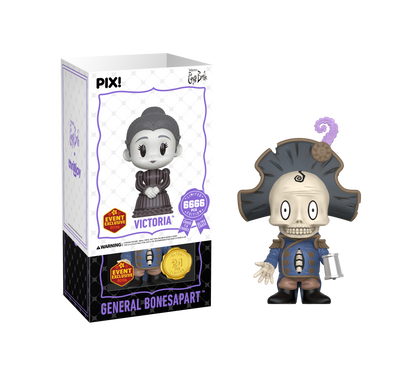Thrilljoy vinyl figure of General Bonesapart with packaging on a white background